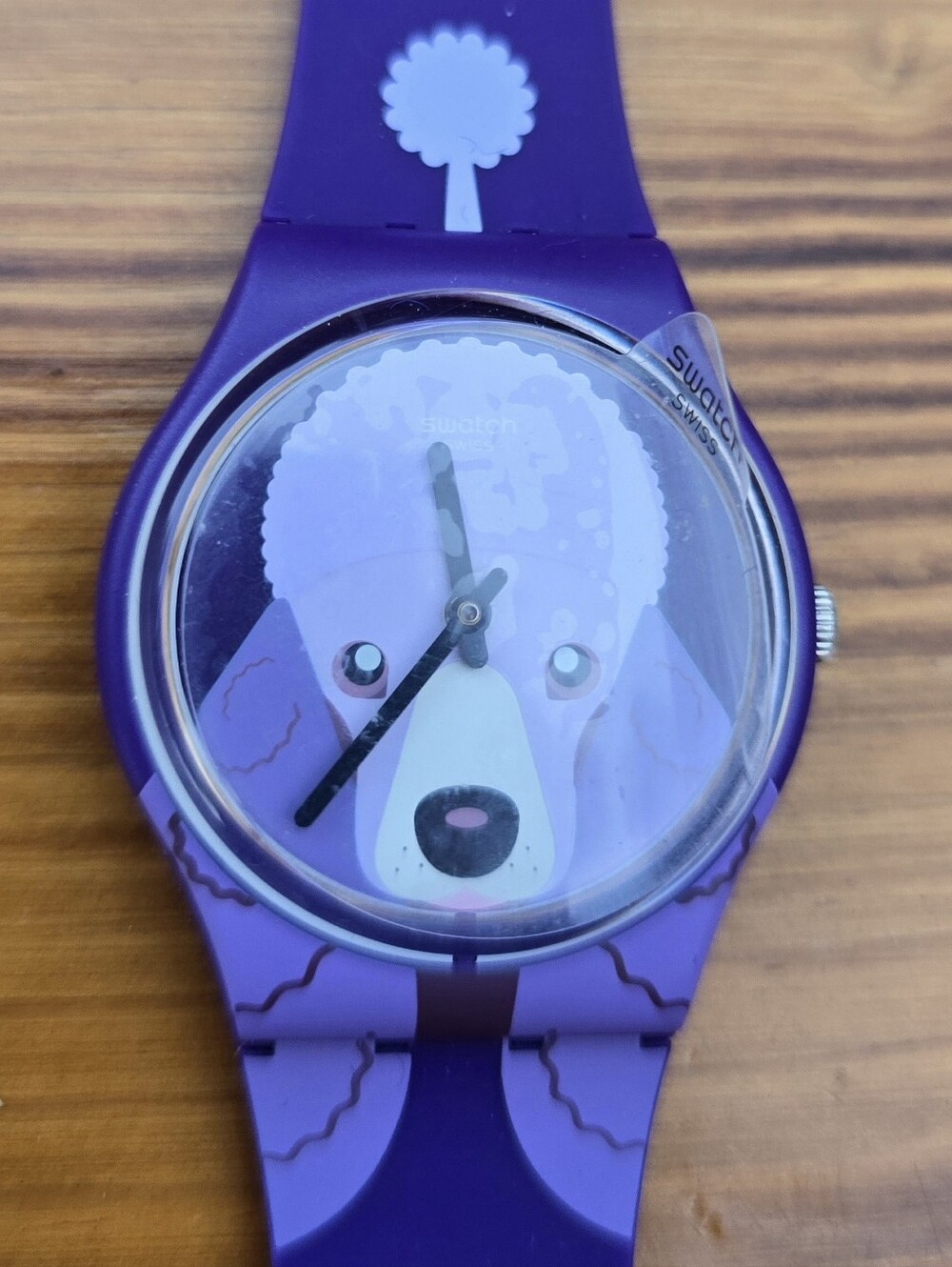 NEW Swatch Originals Gent "Purple Poodle" Unisex watch (Model GV133).